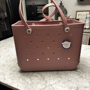 Bogg Bag Pink Tote with clear insert